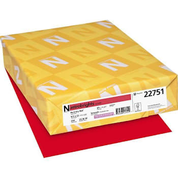 Astrobrights Color Cardstock 8.5x11 65lb Basis Weight Reentry Red Package Of 250