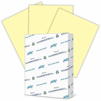 Hammermill Colors Copy Paper 8.5"X11" 24 Lb Basis Weight Canary Package Of 500