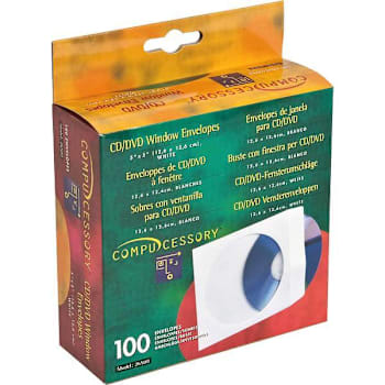 Image for Compucessory Cd/Dvd White Window Envelopes 5"X5" Package Of 100 from HD Supply