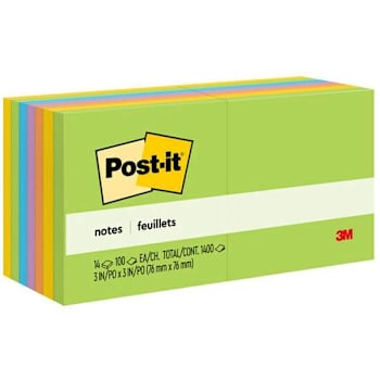 Image for Post-It Notes Floral Fantasy Color Collection 3"X3" Package Of 14 from HD Supply