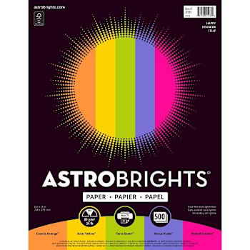 Image for Astrobrights Copy Paper 8.5"X11" 24 Lb Weight 5 Assorted Happy Package Of 500 from HD Supply