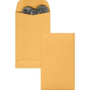 Image for Quality Park #3 Coin Evelope 2.5"X4.25" Gummed Closure Kraft Package Of 500 from HD Supply