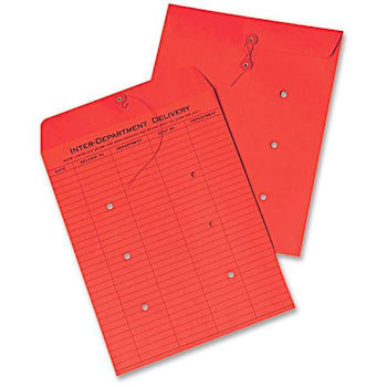 Image for Quality Park Inter-Department Envelope 10x13" String & Button Red Package Of 100 from HD Supply