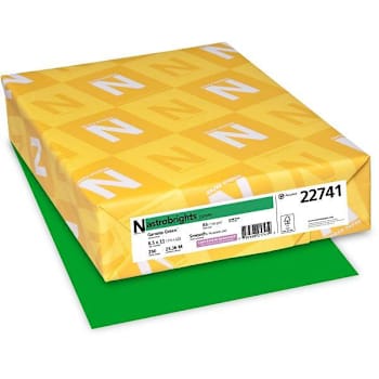 Astrobrights Color Cardstock 8.5x11 65lb Basis Weight Gamma Green Package Of 250