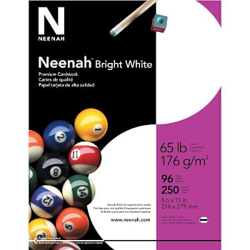 Image for Neenah Bright White Cardstock 8.5"X11" 65 Lb Basis Weight Package Of 250 from HD Supply