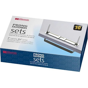 Officemate 2" Prong Fastener Set Steel Package Of 50