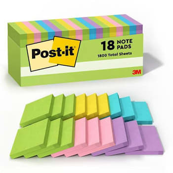 Image for Post-It Notes Cabinet Pack Floral Fantasy Color Collection 3"X3" Package Of 18 from HD Supply