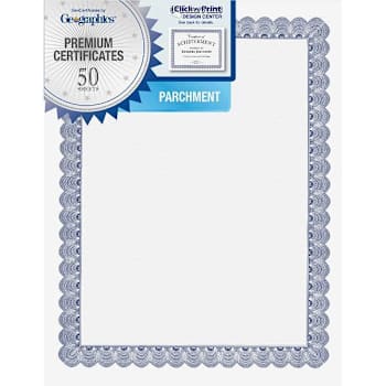 Image for Geographics Premium Certificates Parchment 8.5"X11" Package Of 50 from HD Supply