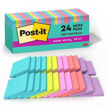 Image for Post-It Super Sticky Notes Supernova Neons Color Collection 3"X5" Package Of 24 from HD Supply