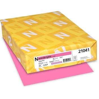 Astrobrights Color Cardstock 8.5x11 65lb Basis Weight Pulsar Pink Package Of 250