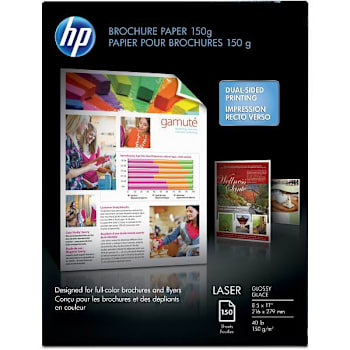 Image for HP Glossy Brochure Inkjet Paper 8.5x11" 40 Lb Basis Weight Glossy Package Of 150 from HD Supply