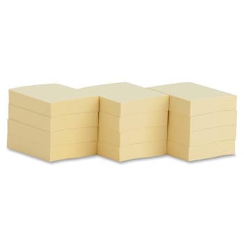 Business Source Repositionable Adhesive Notes 1.5"X2" Yellow Package Of 12