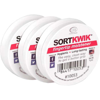 Lee Sortkwik Fingertip Moistener 0.38 Oz Package Of 3
