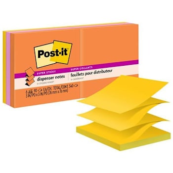 Image for Post-It Super Sticky Dispenser Notes Energy Boost Color 3"X3" Package Of 6 from HD Supply