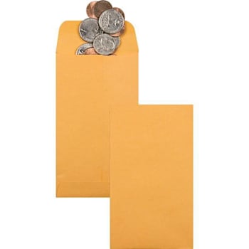 Quality Park #5 Coin Evelope 3.125"X5.5" Gummed Closure Kraft Package Of 500