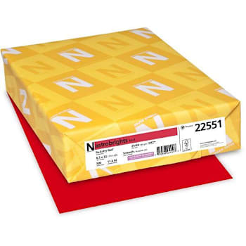 Astrobrights Copy Paper 8.5"X11" 24 Lb Basis Weight Re-Entry Red Package Of 500