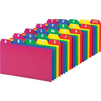 Oxford A-Z Poly Filing Index Cards 3"X5" Assorted Package Of 25