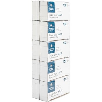 Business Source Paper Clips Silver 100 Clips Package Of 10