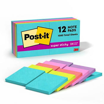 Image for Post-It Super Sticky Note Supernova Neon Color Collection 1"X1.75" Package Of 12 from HD Supply