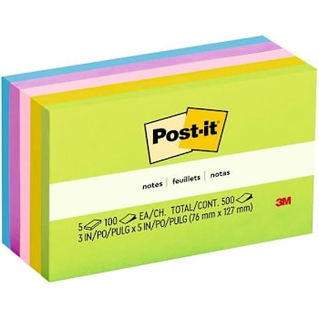 Image for Post-It Notes Original Notepads Floral Fantasy Color 1"X1.75" Package Of 5 from HD Supply