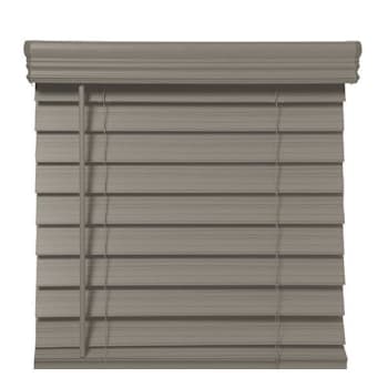 Image for Champion 2.5 In. Embossed Faux Wood 48 In. X 64 In. Room Darkening Blind, Gray from HD Supply