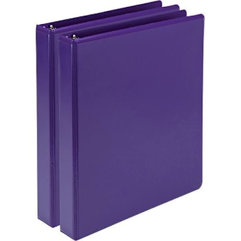 Image for Samsill 1" View Binder 200 Sheet Capacity Round Ring Purple Package Of 2 from HD Supply