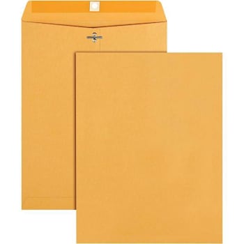 Business Source #93 Clasp Envelope 9.5"X12.5" Kraft Package Of 100