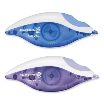 Paper Mate Dryline Grip Correction Tape Blue/Purple Applicators Package Of 2