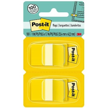 Post-It Flags 1" X 1.75" Yellow Package Of 100