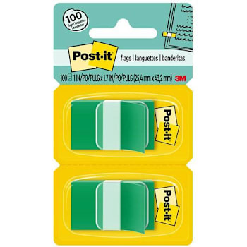 Image for Post-It Flags 1" X 1.75" Green Package Of 100 from HD Supply