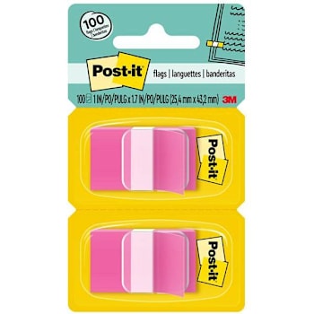 Post-It Flags 1" X 1.75" Pink Package Of 100