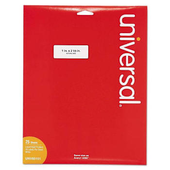 Image for Universal White Labels Inkjet/Laser Printers 1x2.63 Package Of 25 from HD Supply