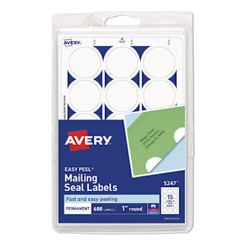 Image for Avery Printable Mailing Seals 1" Dia White Package Of 40 from HD Supply