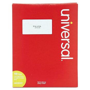Image for Universal White Labels Inkjet/Laser Printers 2x4 Package Of 100 from HD Supply