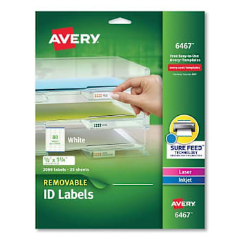Image for Avery Removable Multi-Use Label Inkjet/Laser Printer .5x1.75 White Package Of 25 from HD Supply