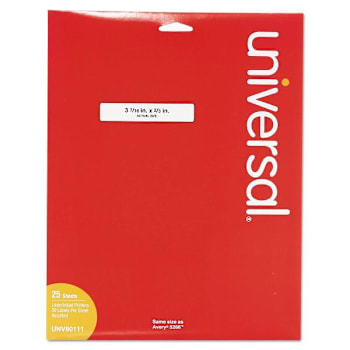 Image for Universal Self-Adhesive Folder Labels 0.66x3.44 White/Ast Borders Package Of 25 from HD Supply