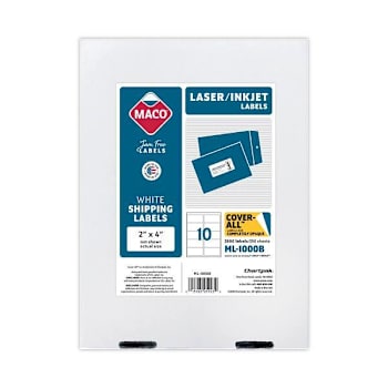 Image for Maco Cover-All Opaque Laser/Inkjet Labels Printers 2x4 White Package Of 250 from HD Supply