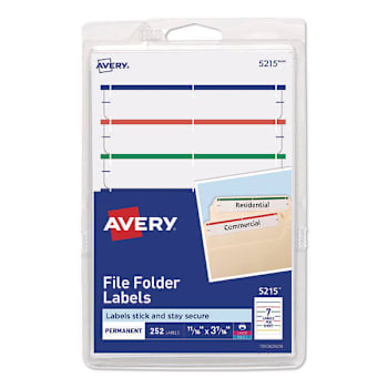 Image for Avery Printable 4"X6"-Permanent File Folder Labels 0.69x3.44 White Package Of 36 from HD Supply