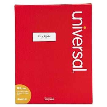 Image for Universal White Labels Inkjet/Laser Printers 1x2.63 Package Of 100 from HD Supply