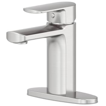 Seasons Westwind 1.2 GPM Quick Install Single Hole Centerset Mid-Arc Bathroom Faucet With Pop Up Drain, Brushed Nickel