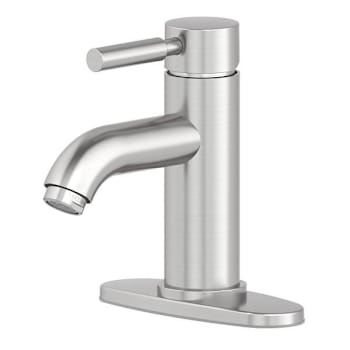 Seasons Westwind 1.2 GPM Quick Install Single Hole Centerset Mid-Arc Bathroom Faucet With Pop Up Drain, Brushed Nickel