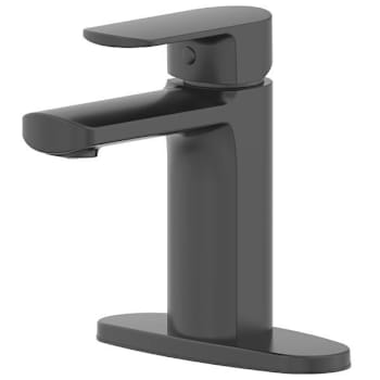 Seasons Westwind 1.2 GPM Quick Install Single Hole Centerset Mid-Arc Bathroom Faucet With Pop Up Drain, Matte Black