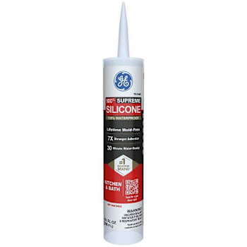GE 10.1 Oz Supreme Silicone Kitchen And Bath Sealant, Clear, Case Of 12