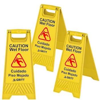 Image for Gritt Commercial Yellow Caution Wet Floor Sign Package Of 3 from HD Supply