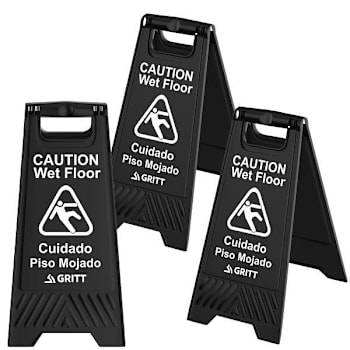 Image for Gritt Commercial Black Caution Wet Floor Sign Package Of 3 from HD Supply