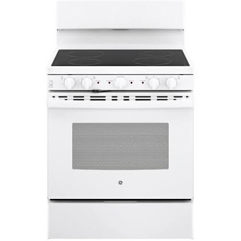 Image for GE Estar 30” Free-Standing Electric Radiant Smooth Cooktop Range, White, ADA from HD Supply