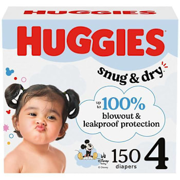 Huggies Snug & Dry Baby Diapers Size 4 Case Of 150