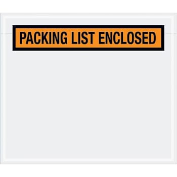 Box Partners 7 X 6" Orange "Packing List Enclosed" Envelopes Case Of 1000