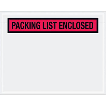Box Partners 7 X 5 1/2" Red "Packing List Enclosed" Envelopes Case Of 1000