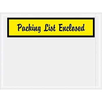 Box Partners 4 1/2 X 6" Yellow "Packing List Enclosed" Envelopes Case Of 1000